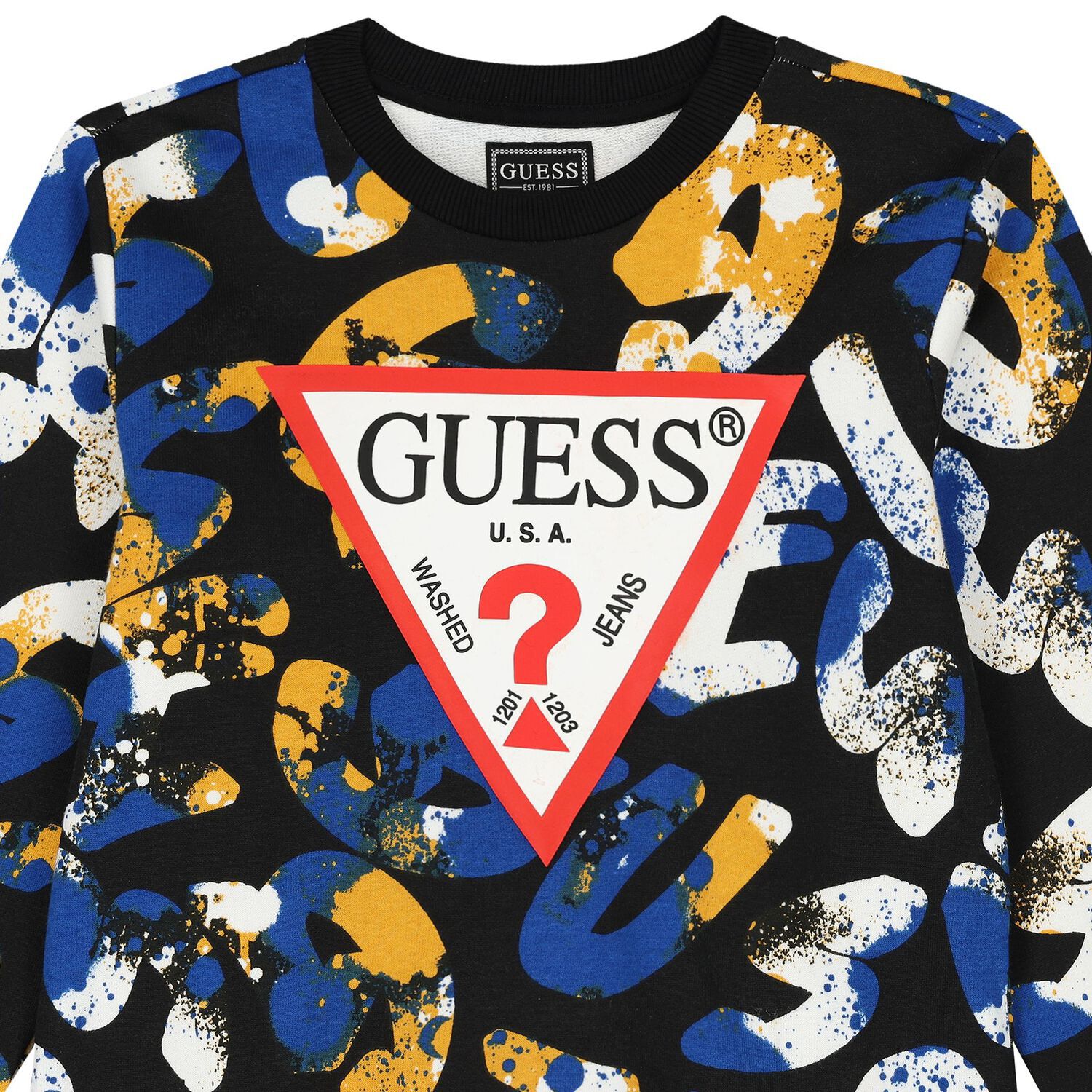 سويت شيرت أولاد بالشعار باللون الأسود, 1, hi-res image number null