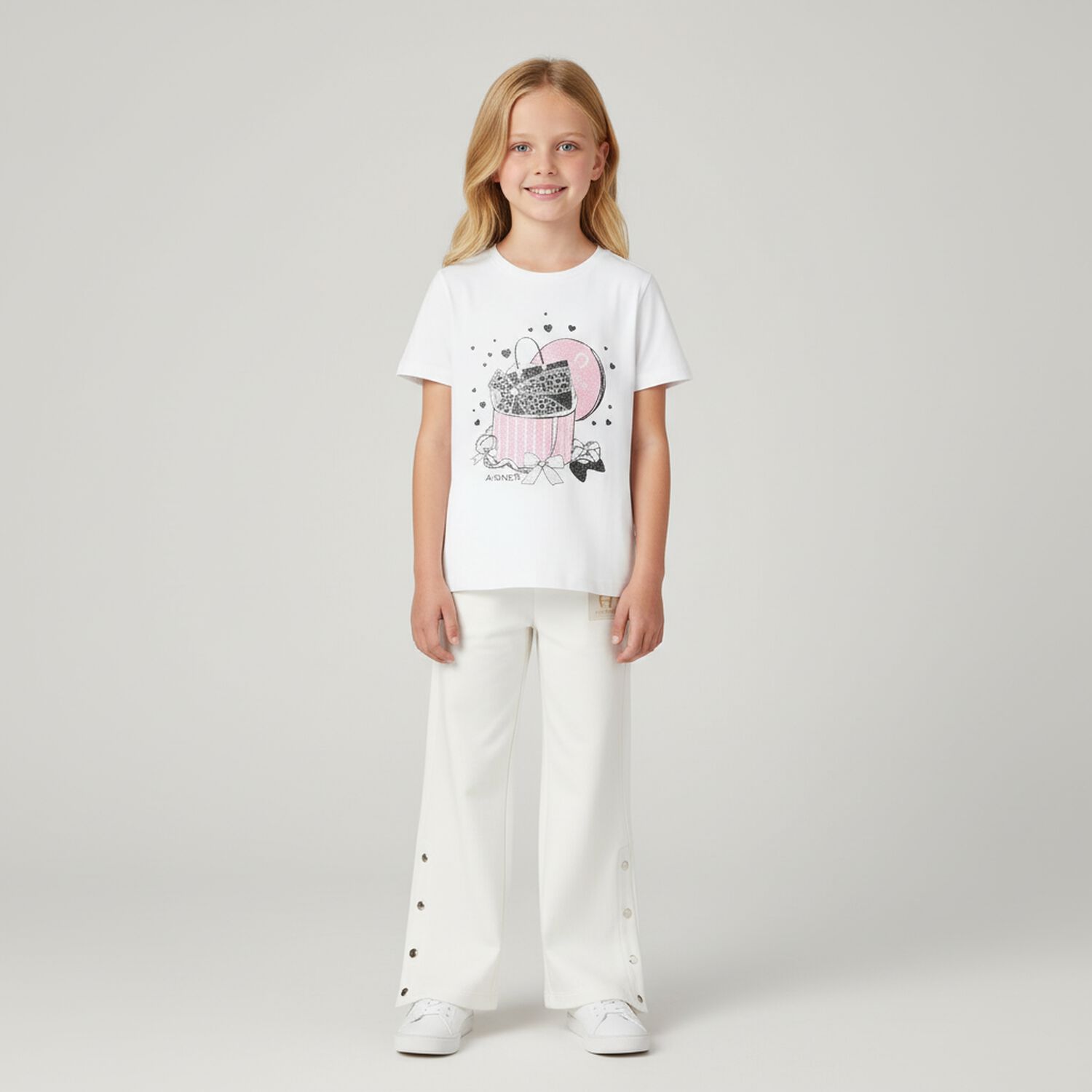 Girls White Bag T-Shirt, 1, hi-res