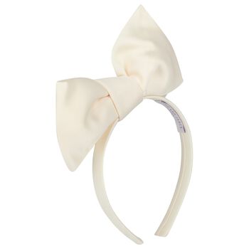 Girls Beige Bow Headband