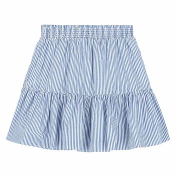 Girls White & Blue Striped Skirt