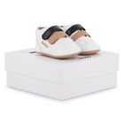Baby Boys White Logo Pre Walker Shoes, 1, hi-res