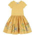 Girls Yellow Floral Dress, 1, hi-res