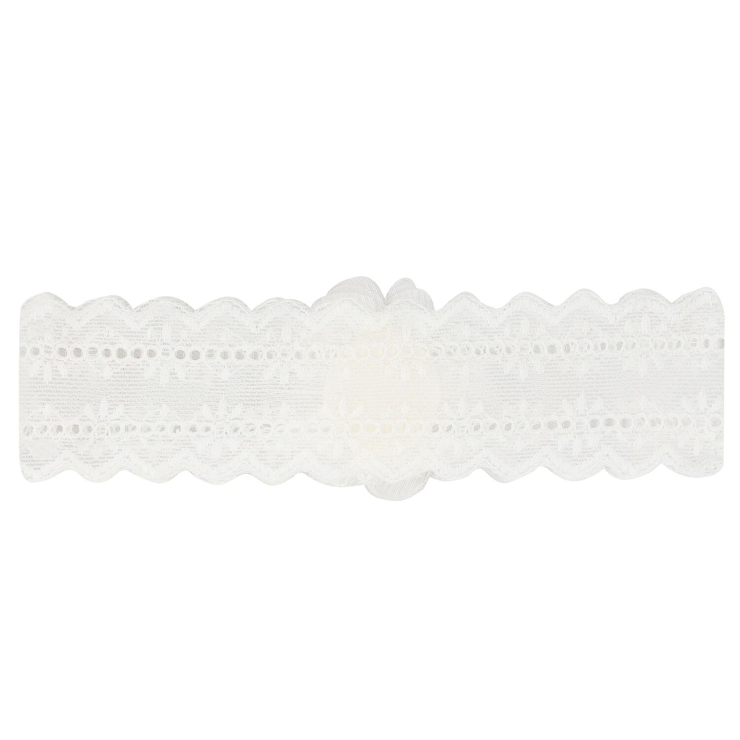 طقم بنات ربطة رأس و جوارب باللون العاجي, 1, hi-res