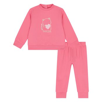 Younger Girls Pink Teddy Bear Tracksuit