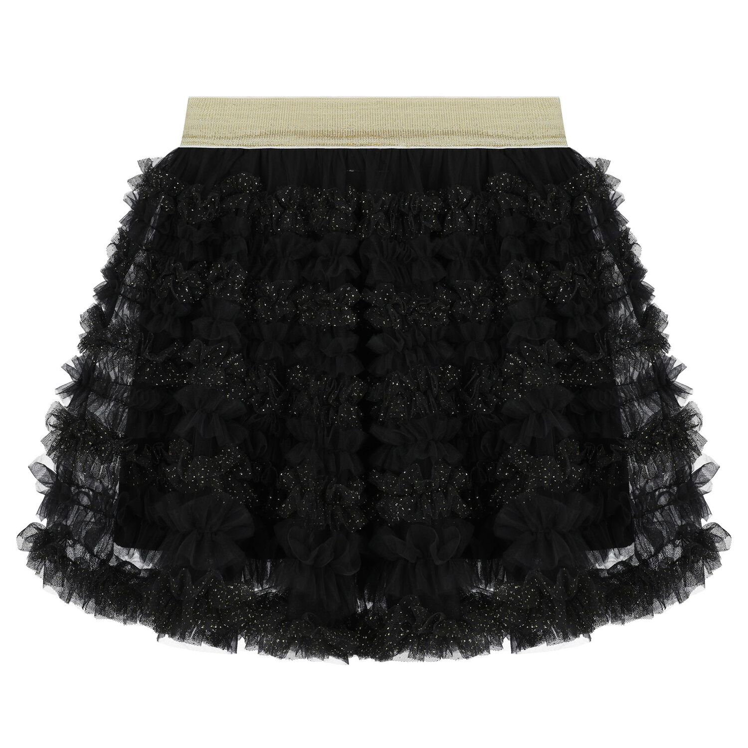 تنورة بنات مزينة بالترتر باللون الأسود والذهبي , 1, hi-res image number null
