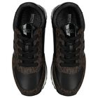 Girls Black & Brown Logo Trainers, 1, hi-res