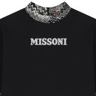 Girls Black Logo Zig Zag Dress, 1, hi-res