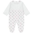Baby Girls White Bow Logo Babygrow, 1, hi-res