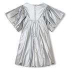 Girls Mini-Me Metallic Silver Dress, 1, hi-res