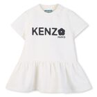 Younger Girls White Logo Dress, 1, hi-res