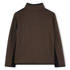 Boys Brown & Black Logo Zip Up Top, 1, hi-res