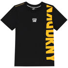 تيشيرت بالشعار باللون الاسود للاولاد , 1, hi-res