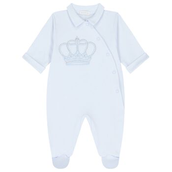 Baby Boys Blue Crown Babygrow