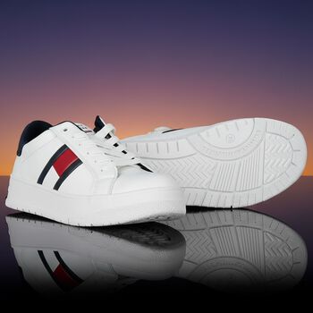 Boys White Logo Trainers