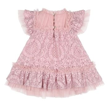 Baby Girls Pink Lace Sequin Gemma Dress