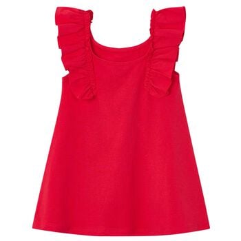 Girls Red Ruffled Dress