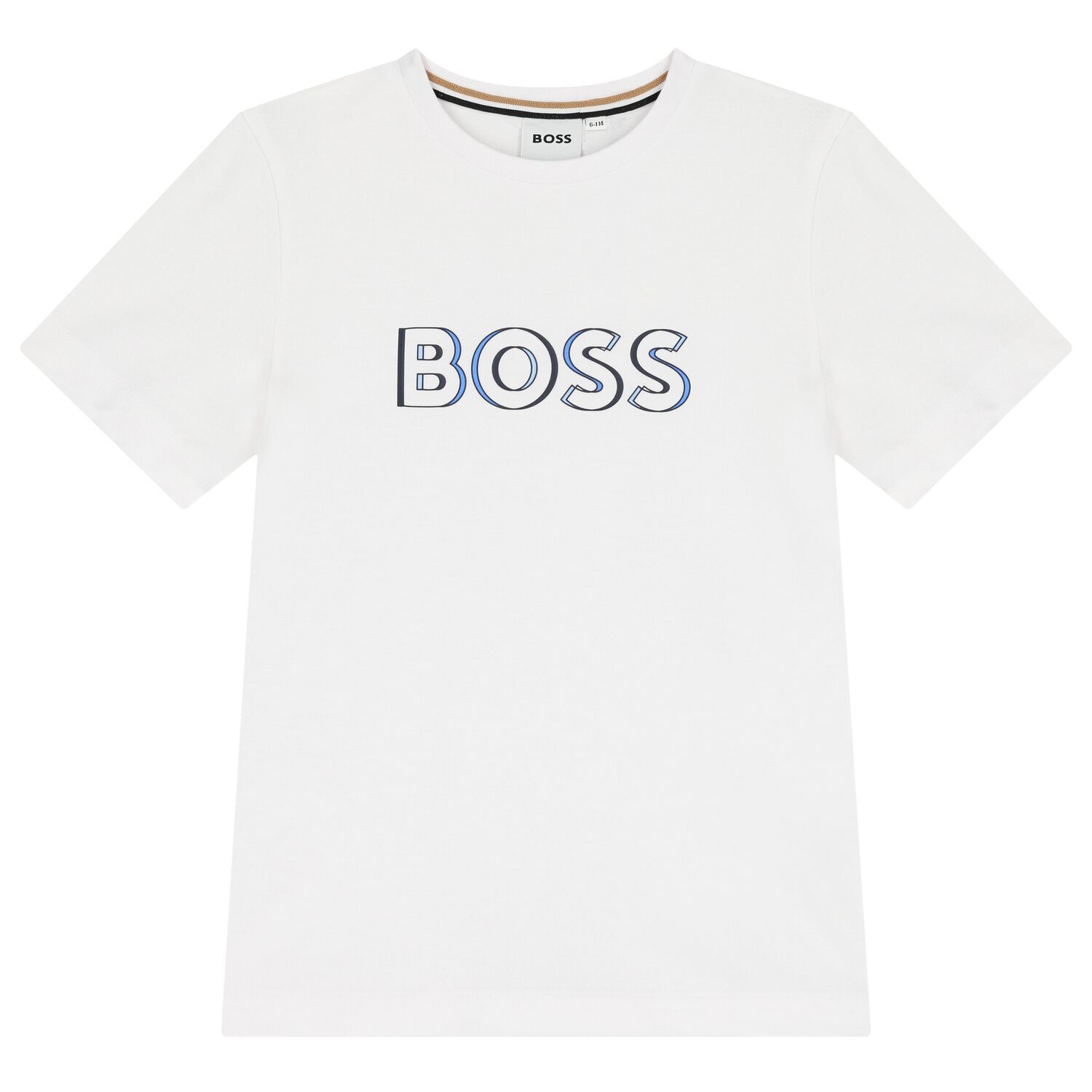 Boys White Logo T-Shirt, 4, hi-res