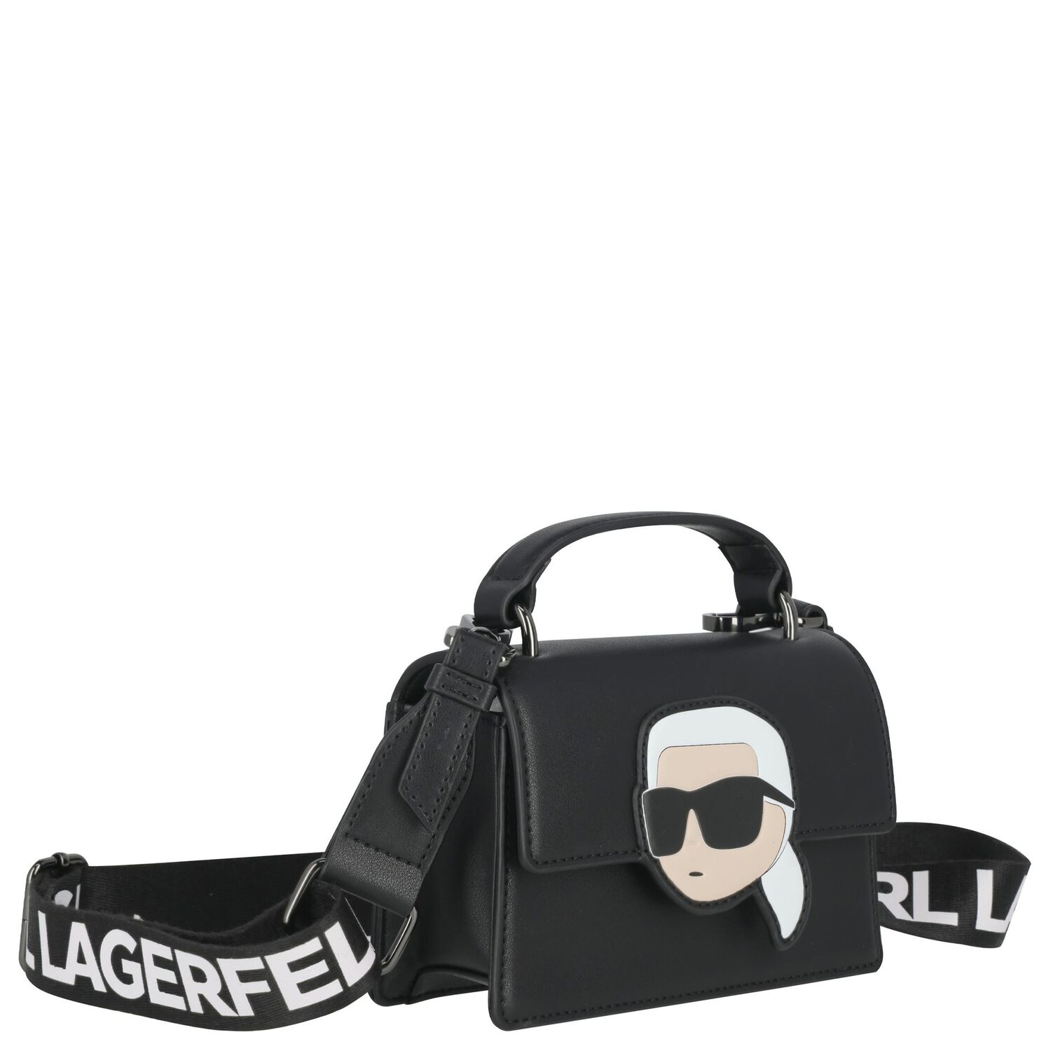 حقيبة يد أيكونيك كارل سوداء للبنات, 1, hi-res