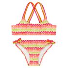 Girls Orange & Green Zig zag Bikini, 1, hi-res