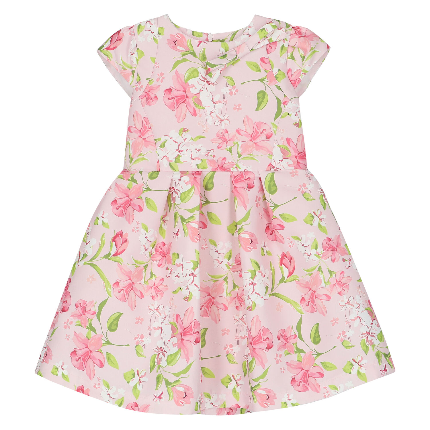 Girls Pink Floral Printed Dress, 1, hi-res