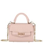 Girls Metallic Pink Textured Faux Leather Handbag, 1, hi-res