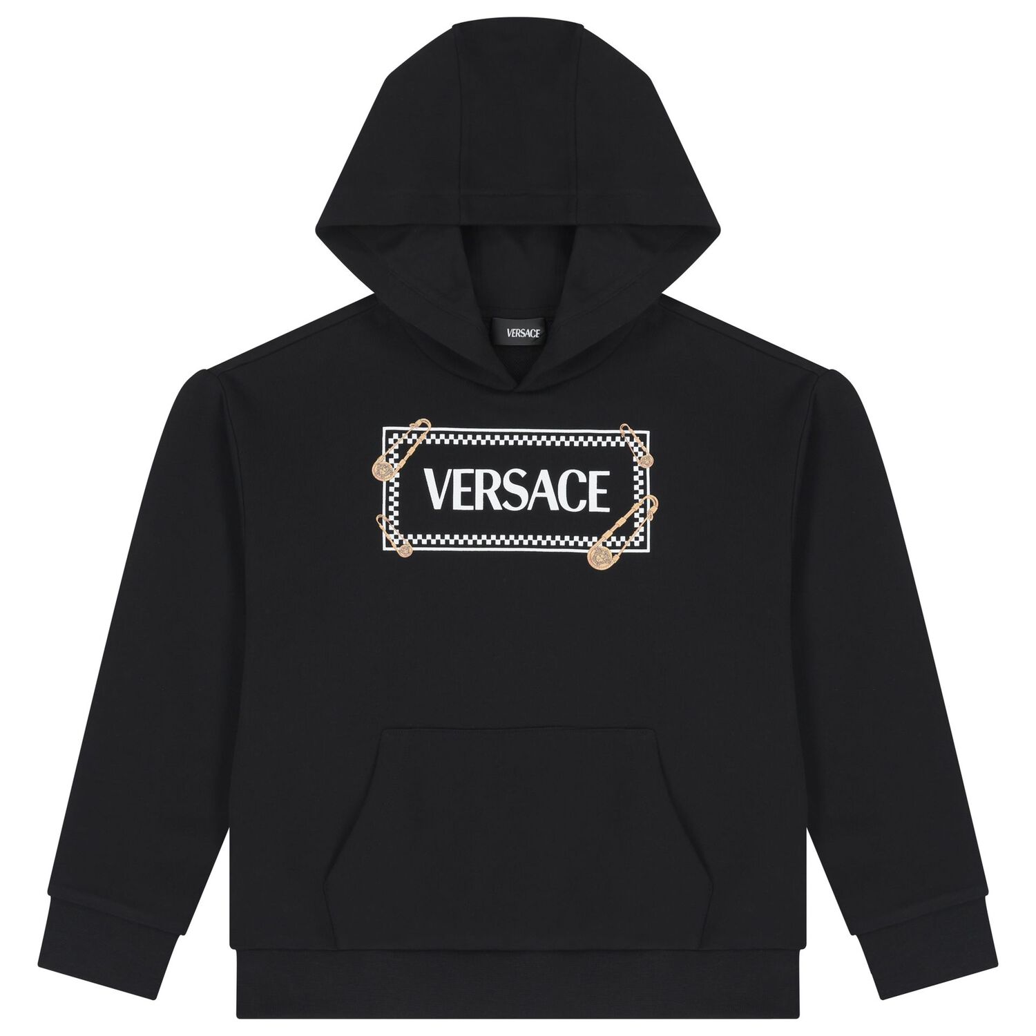 Black Logo Hooded Top, 1, hi-res