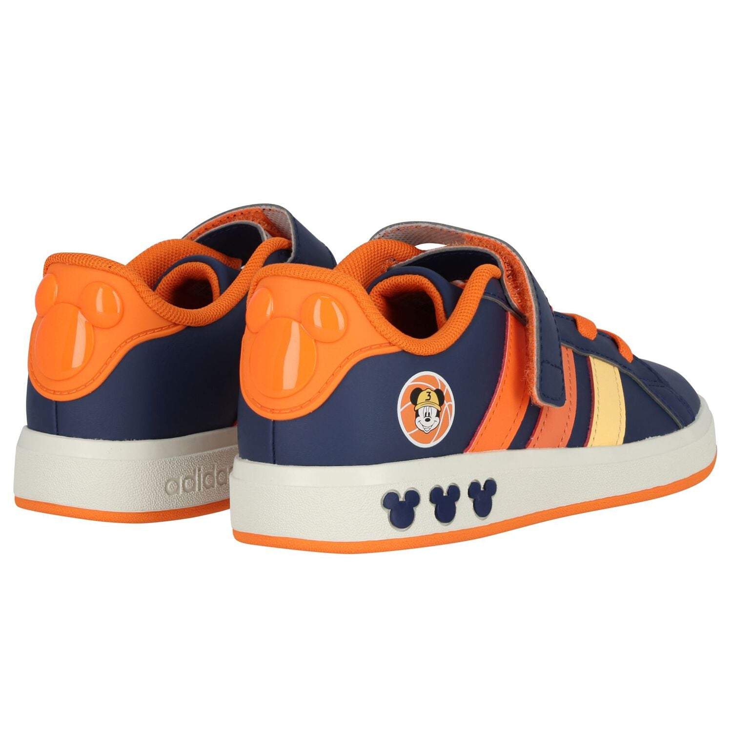 Boys Navy Blue Mickey Mouse Disney Grand Court Trainers, 1, hi-res