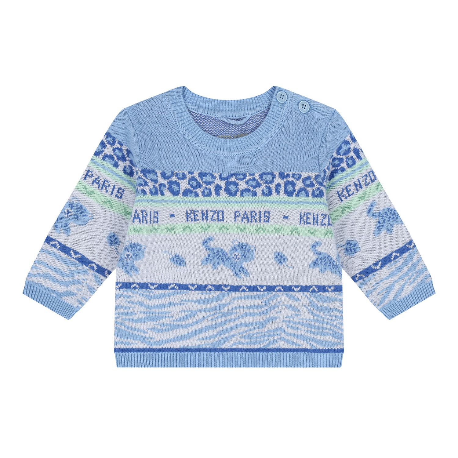 طقم بنطلون اولاد بالشعار باللون الأزرق , 1, hi-res