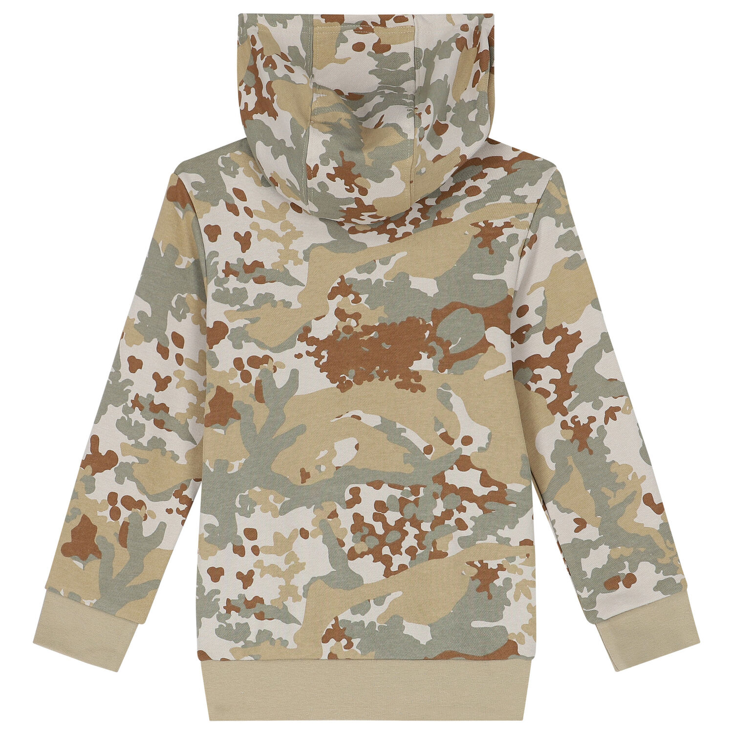 Beige & Green Trefoil Logo Camouflage Tracksuit, 1, hi-res