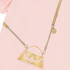 Younger Girls Pink Bag Logo Dress, 2, hi-res
