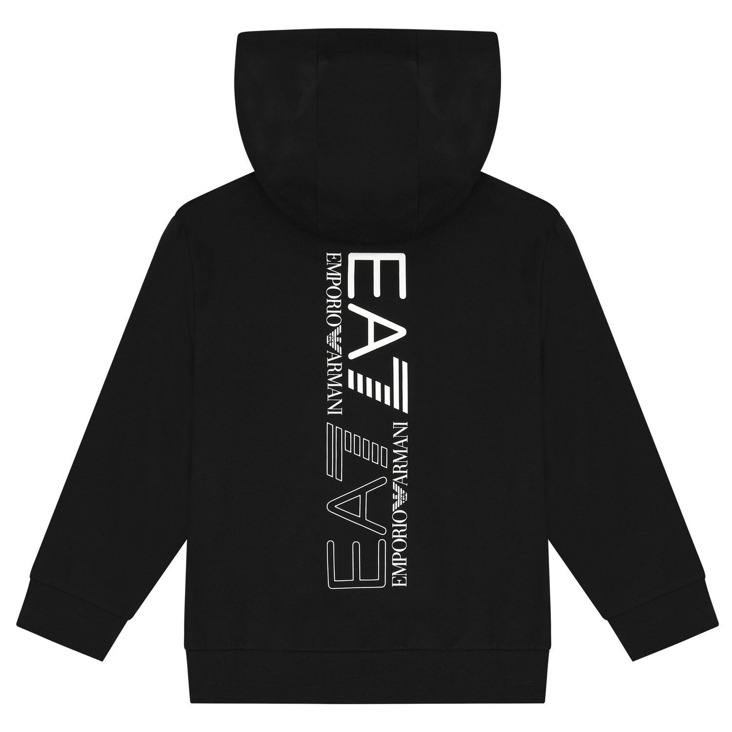 Boys Black Logo Hooded Top, 1, hi-res
