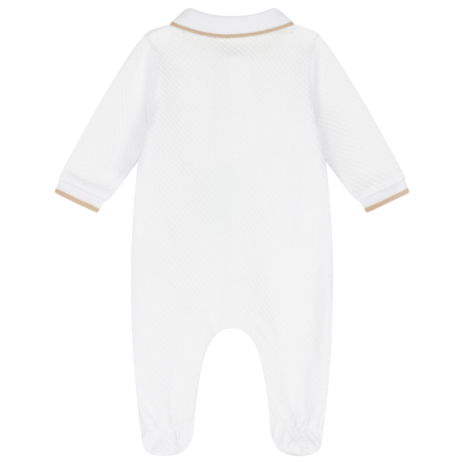 Baby Boys White Logo Babygrow, 1, hi-res