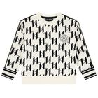 Boys White & Black Logo Sweatshirt, 1, hi-res
