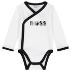 Baby Boys White & Black Logo Babygrow Gift Set, 1, hi-res