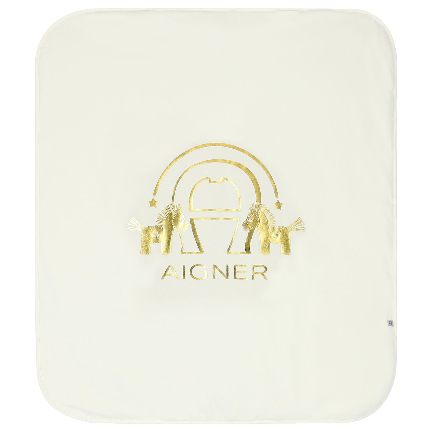 بطانية بالشعار باللون العاجي والذهبي, 2, hi-res