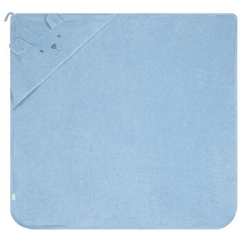 منشفة بغطاء رأس على شكل دب أزرق للأولاد الصغار