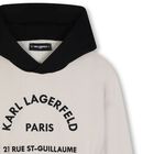 Boys Beige & Black Logo Hooded Top, 1, hi-res