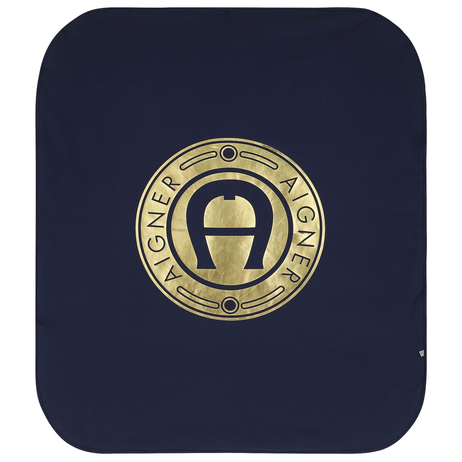 Baby Boys Navy & Gold Logo Blanket, 3, hi-res