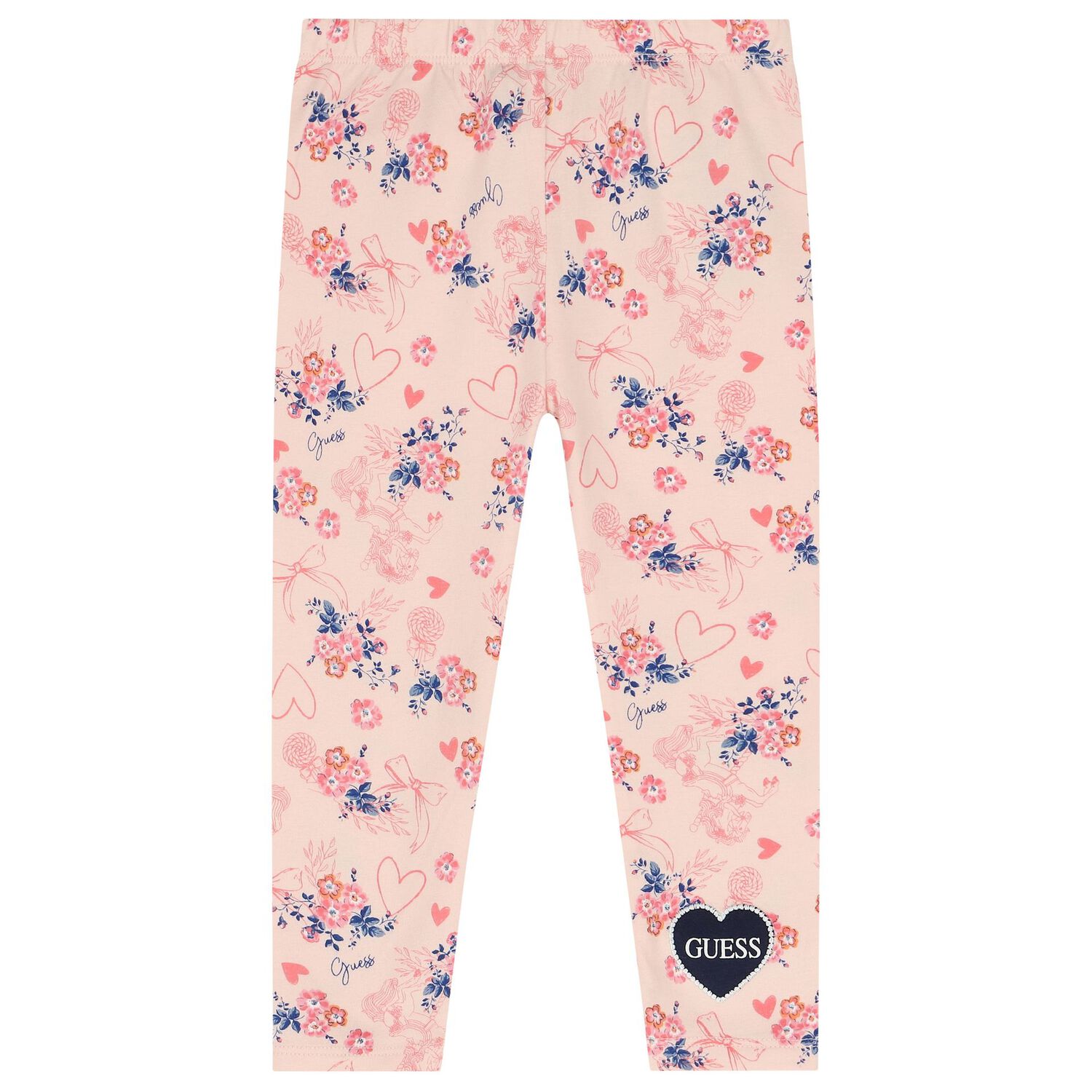 Baby Girls Navy Blue & Pink Floral Leggings Set, 2, hi-res