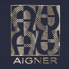 Baby Boys Navy Blue & Gold Logo Blanket, 3, hi-res