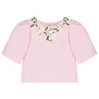 Girls Pink Floral Satin Skirt Set, 1, hi-res