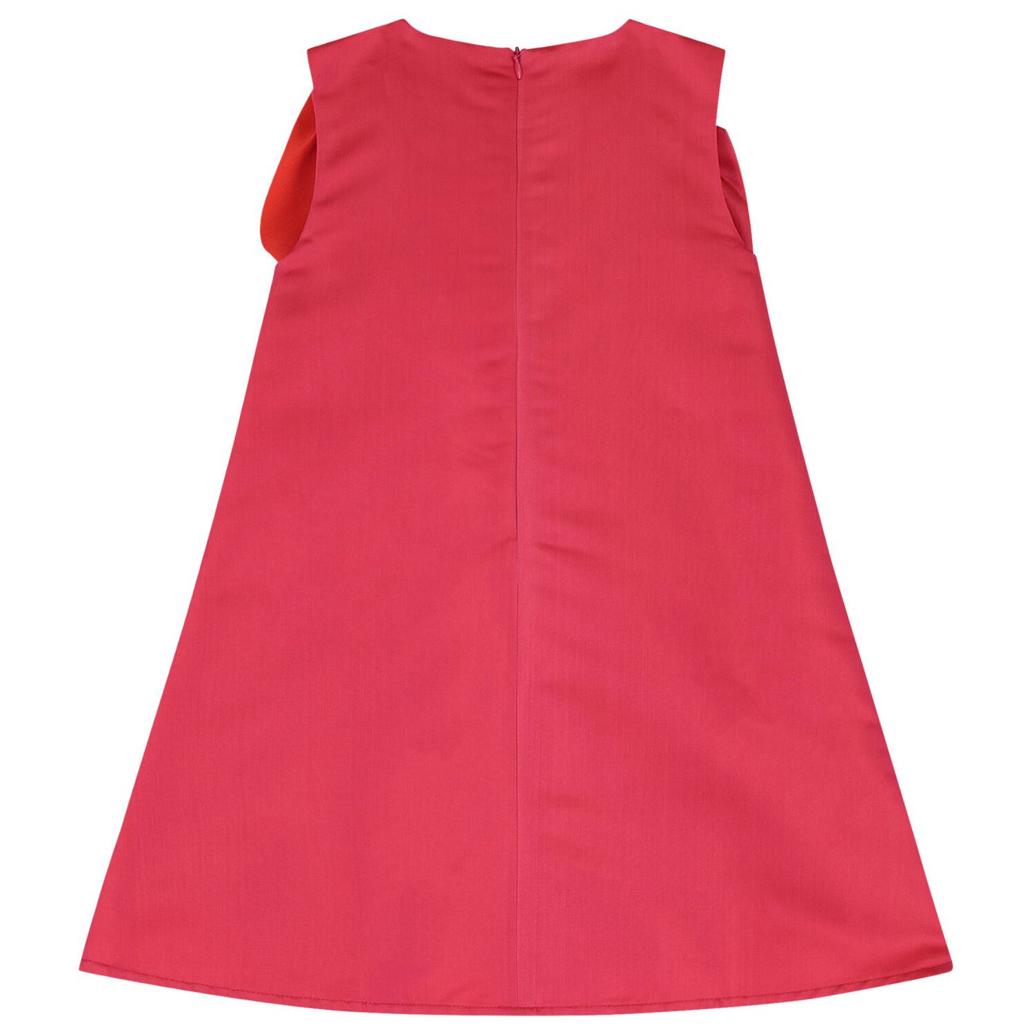 Girls Red Flower Satin Dress, 1, hi-res
