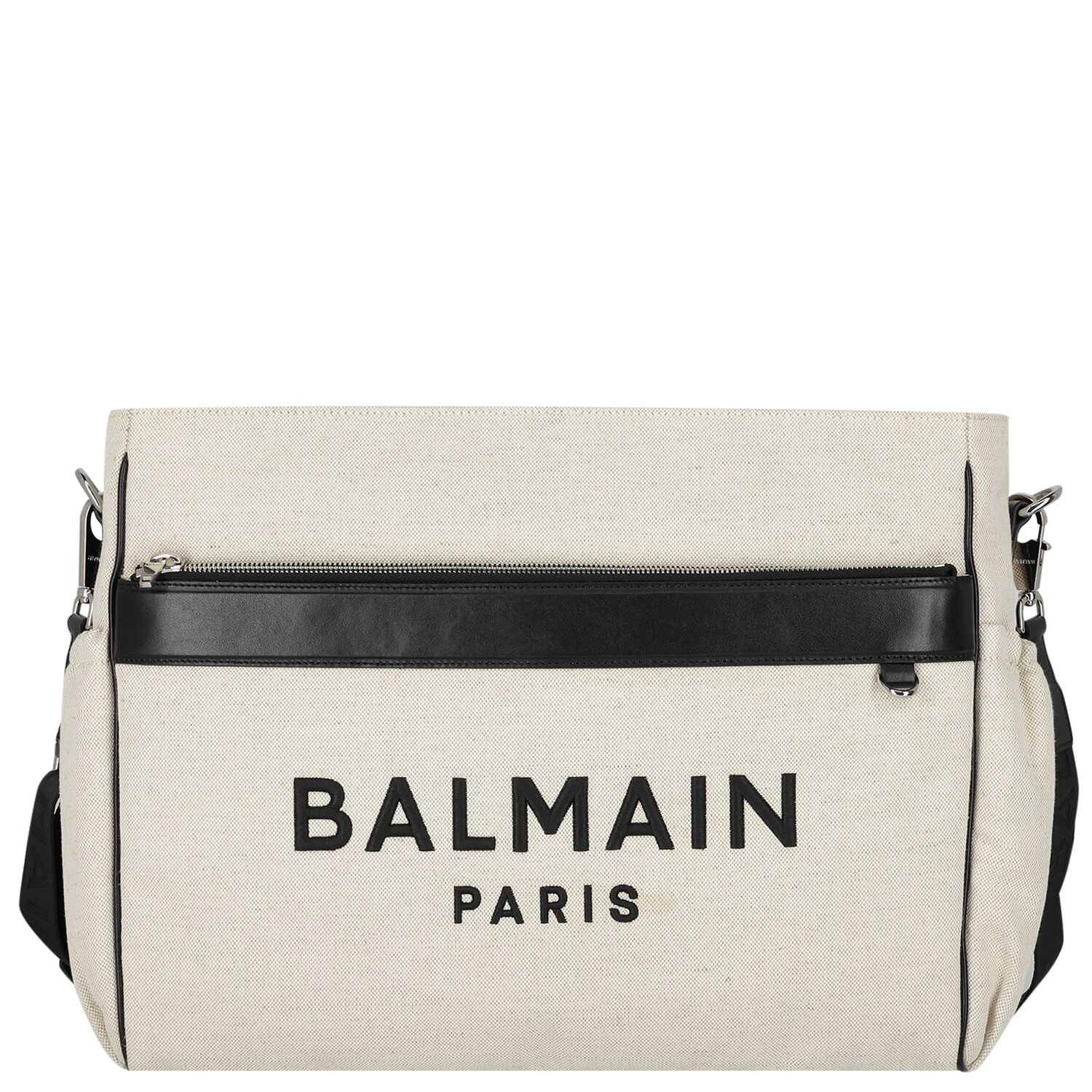 Ivory & Black Logo Baby Changing Bag, 1, hi-res