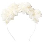 Girls Ivory Flower Headband, 1, hi-res