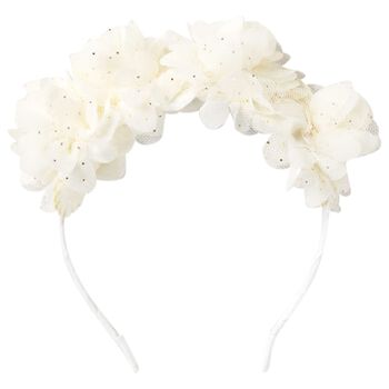 Girls Ivory Flower Headband