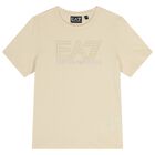 Boys Beige Logo T-Shirt, 1, hi-res