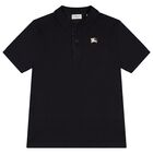 Boys Black EKD Logo Polo Shirt, 1, hi-res