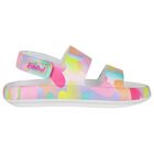 Girls Multi-Coloured Striped Sandals, 1, hi-res