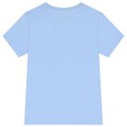 تيشيرت أولاد بالشعار باللون الأزرق, 3, hi-res