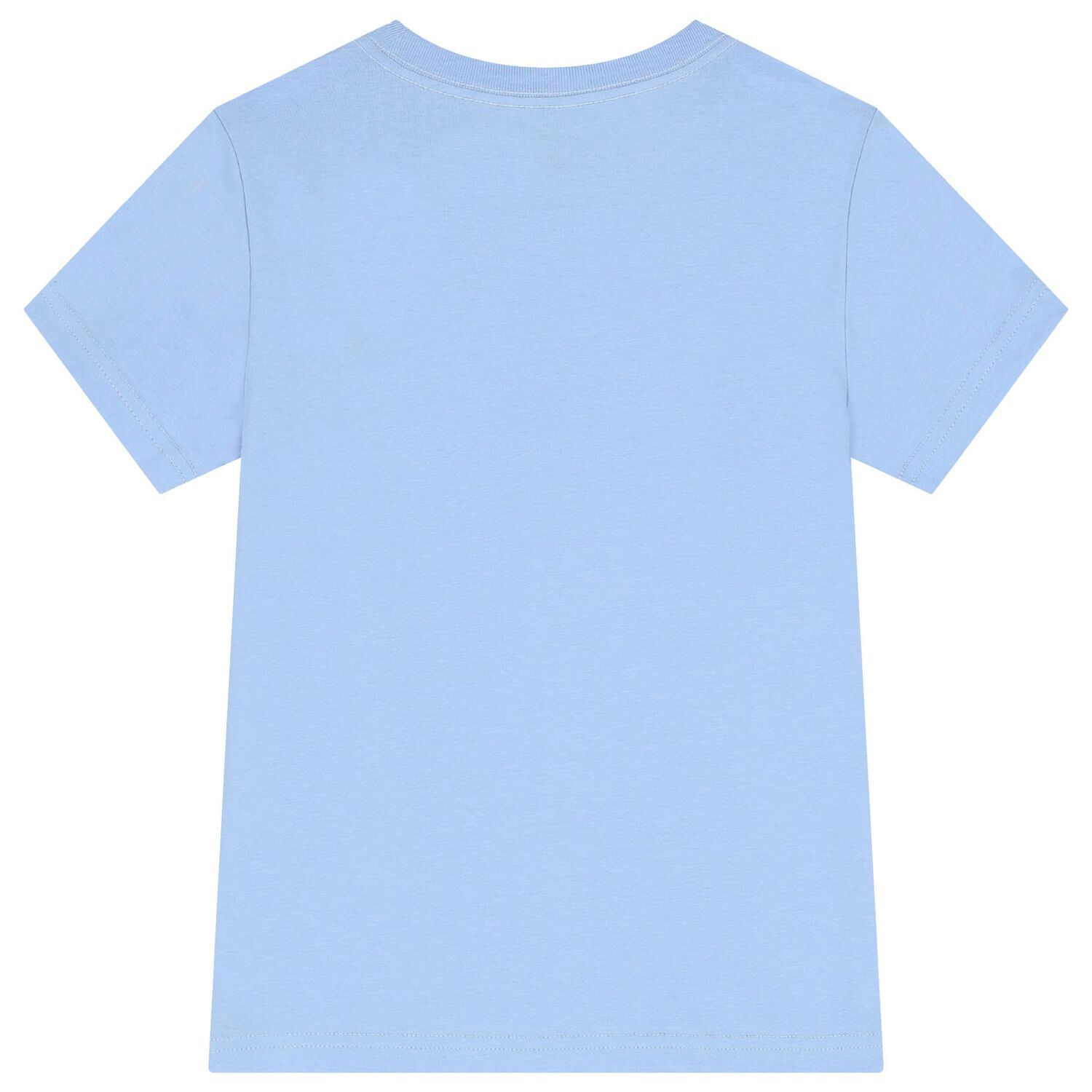 تيشيرت أولاد بالشعار باللون الأزرق, 3, hi-res